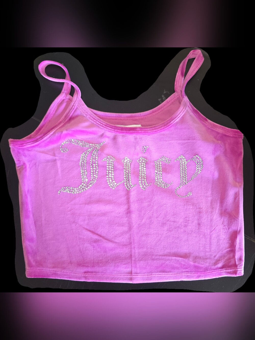 Juicy Couture Pink Rhinestone Logo Cami Tank